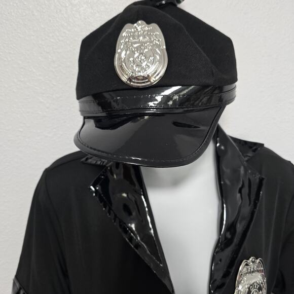 Spirit Adult Dirty Cop Costume Dress w Belt Hat Badge Size XL Stretchy - Picture 2 of 9